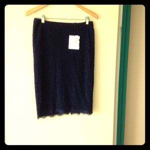 BEAUTIFUL DVF Brand new Navy blue lace skirt